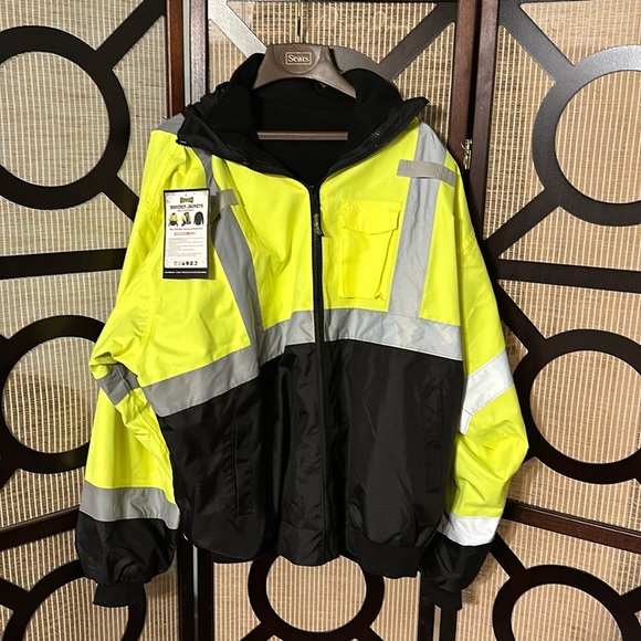 NWT Occunomix Value Black Bottom Bomber Jacket size 2x with removable liner - Picture 11 of 15